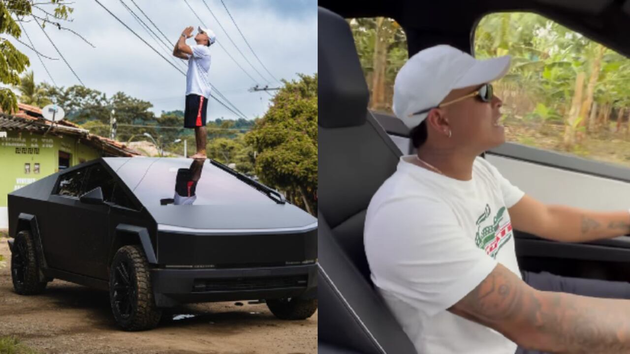 Hombre a bordo de una Cybertruck en Antioquia.