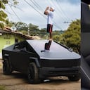 Hombre a bordo de una Cybertruck en Antioquia.