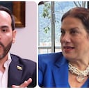 El presidente de la Republica, Abelardo De La Espriella, y la ministra de las TIC, Alexandra Falla.