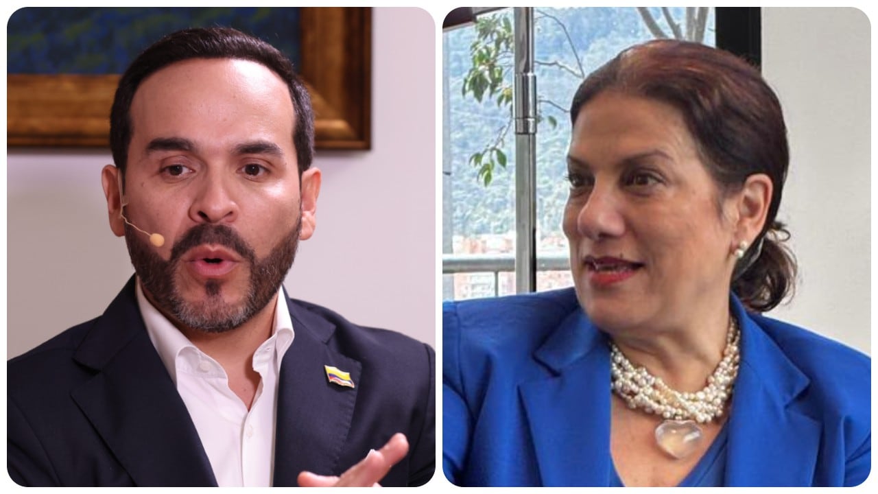 El presidente de la Republica, Abelardo De La Espriella, y la ministra de las TIC, Alexandra Falla.