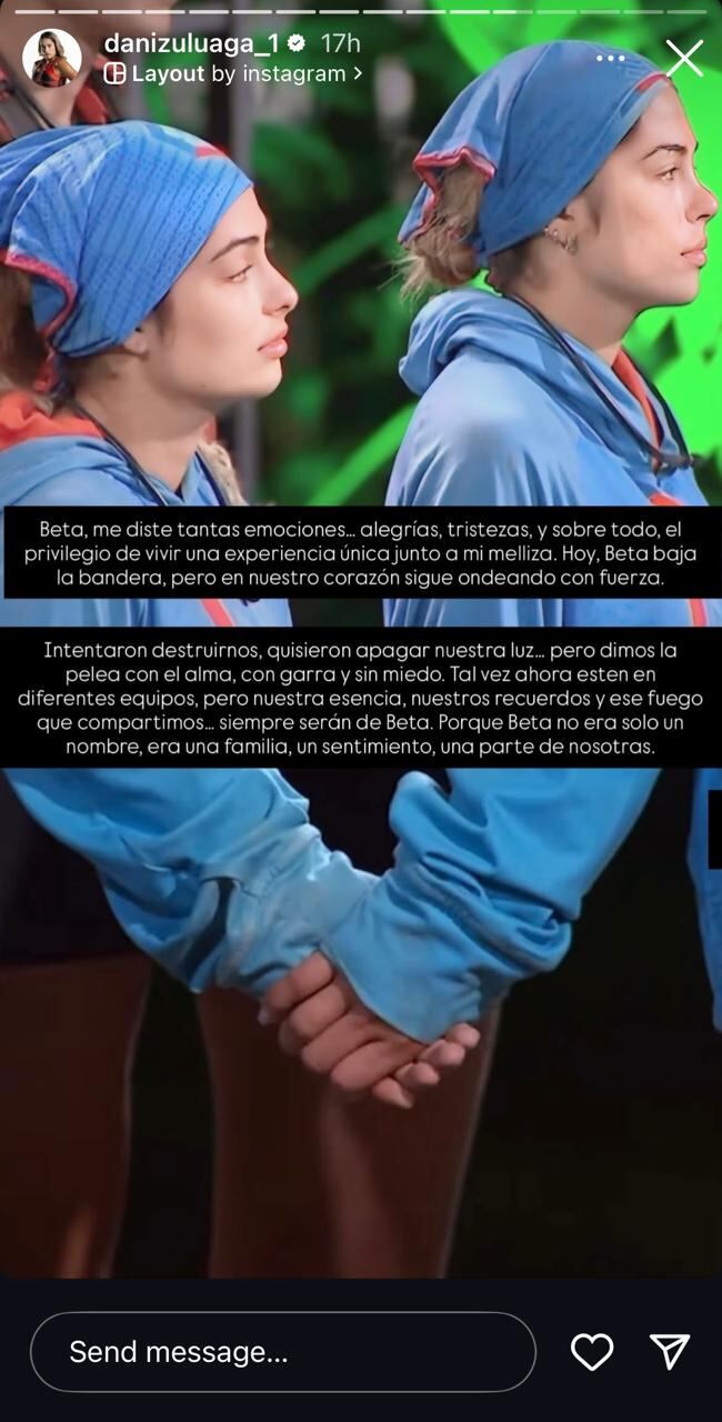 Dani, exparticipante del 'Desafío Siglo XXI', escribió un mensaje hablando del equipo del que fue parte, Beta.