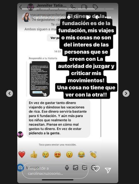Carolina Cruz respondió a las críticas que recibió