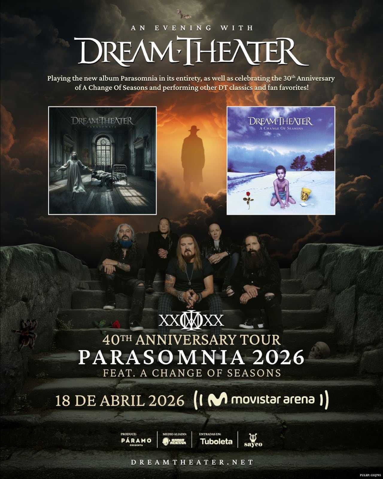 Dream Theater vuelve a Bogotá el 18 de abril de 2026.