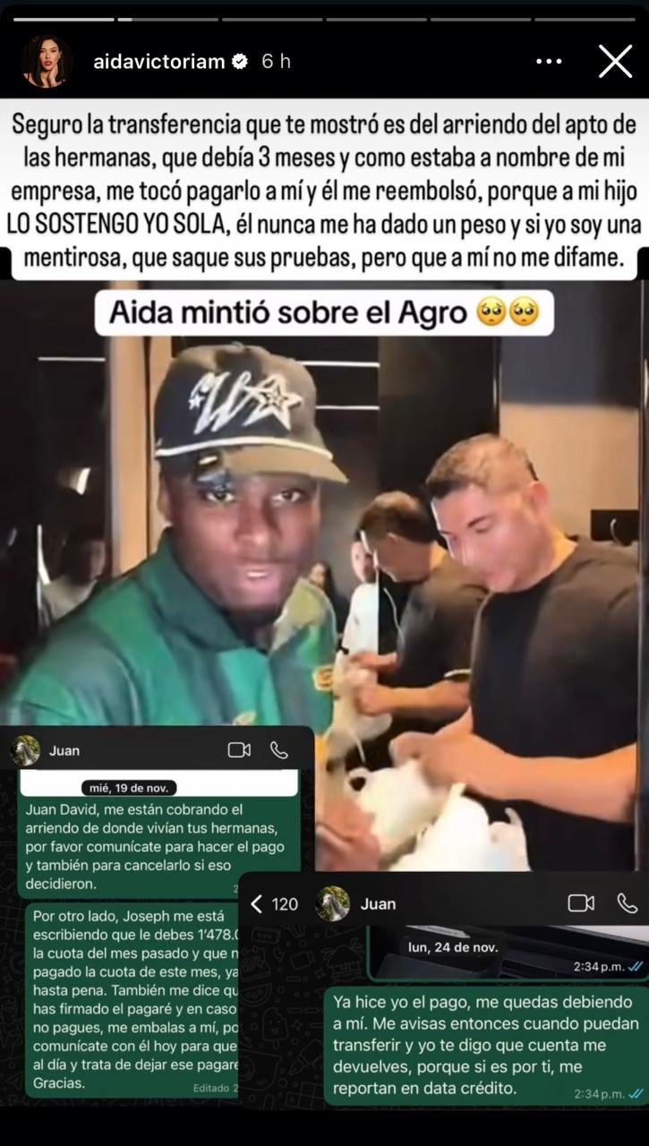 Aída Victoria Merlano dejó mal parado nuevamente a su ex, Juan David Tejada.