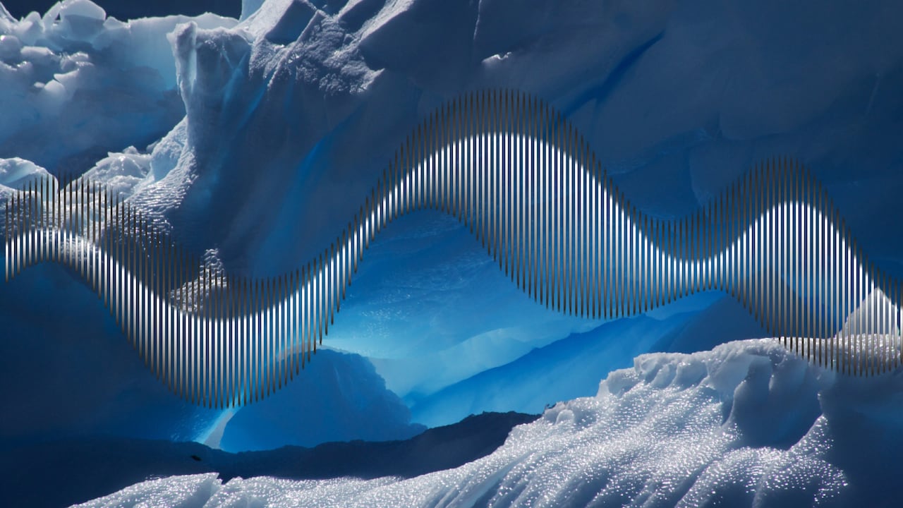 Ilustración de ondas de radio en la Antártida.