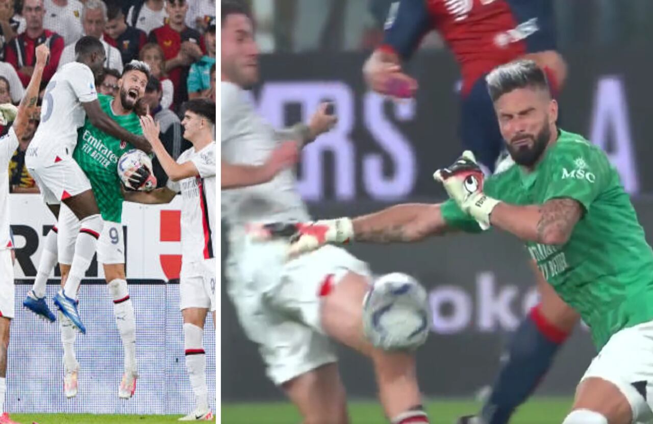 Olivier Giroud y su atajada providencial en el AC Milan