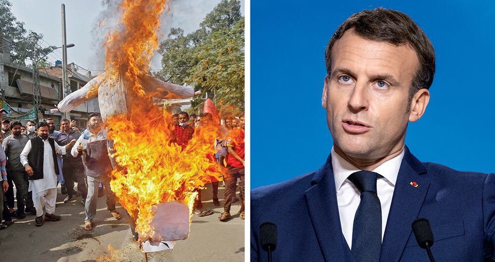 Emmanuel Macron instó a sus socios en la Unión Europea a intensificar la lucha común contra el terrorismo. En Medio Oriente, grupos radicales queman efigies del mandatario francés.