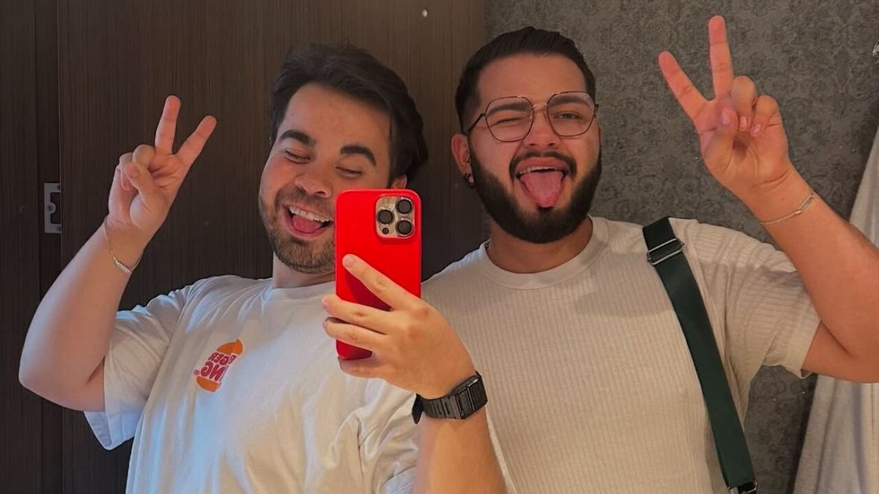 David Polanía y su novio Jimmy Alejandro Rodríguez.
