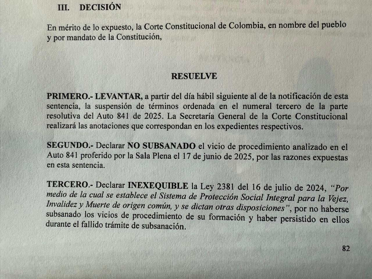Esta es la ponencia de la reforma pensional en la Corte Constitucional.