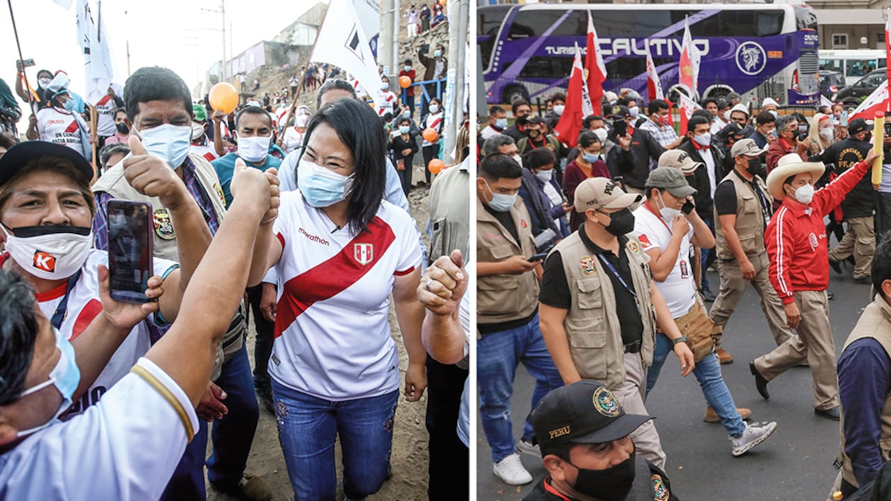 Keiko Fujimori es más fuerte electoralmente en Lima, mientras que Pedro Castillo logra importantes apoyos en las zonas rurales de Perú.
