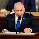 El primer ministro israelí, Benjamin Netanyahu, habla en una reunión conjunta del Congreso en el Capitolio de Washington, el miércoles 24 de julio de 2024. (Foto AP/Julia Nikhinson)