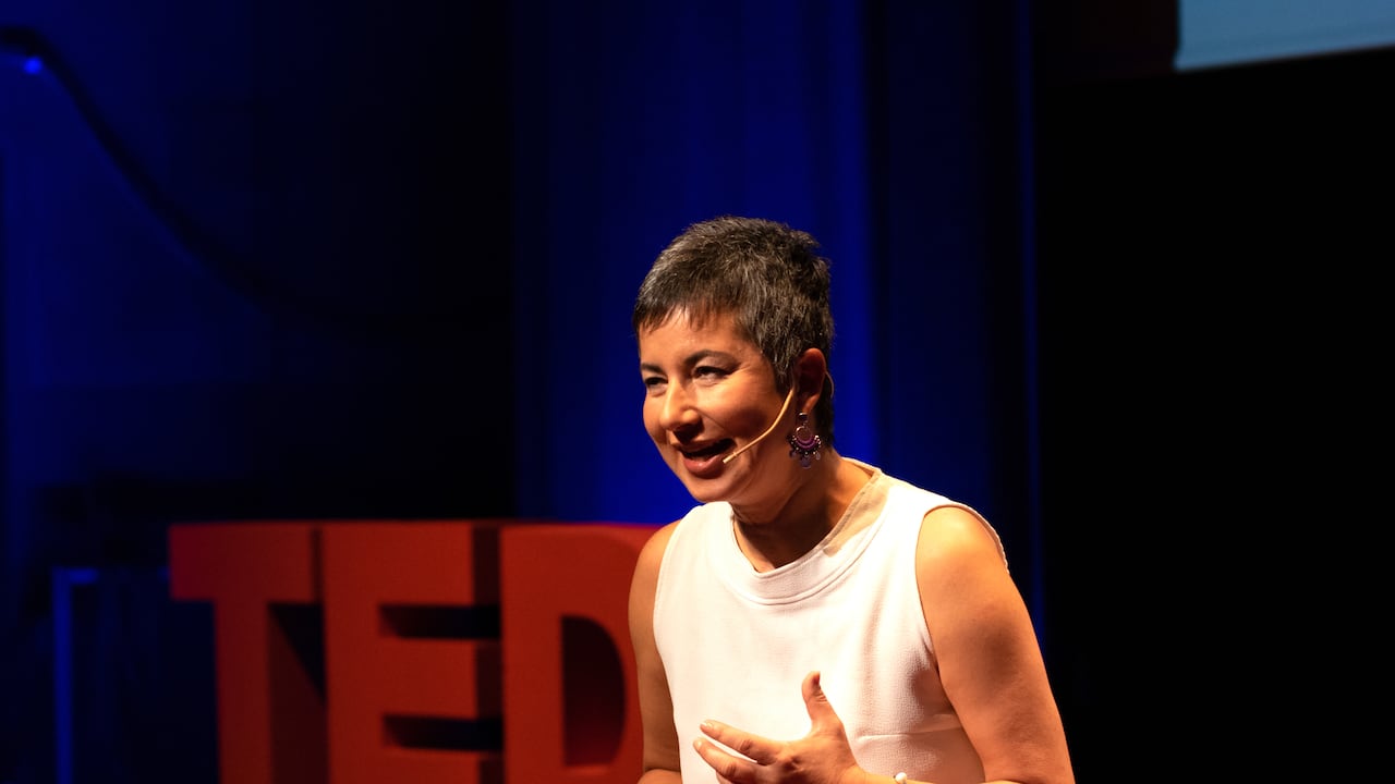 Durante una de sus apariciones en TEDx.