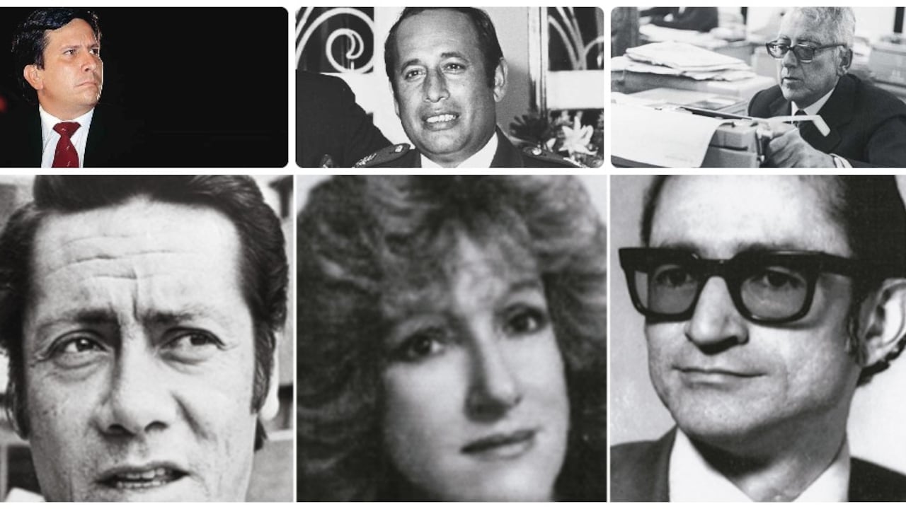 El ministro de Justicia Rodrigo Lara Bonilla; el coronel de la Policía antinarcóticos, Jaime Ramírez; Guillermo Cano, director de El Espectador; Tulio Manuel Castro, Mariela Espinosa Arango y Gustavo Zuluaga Serna, jueces que fueron asesinados por tratar de poner a Pablo Escobar tras las rejas.