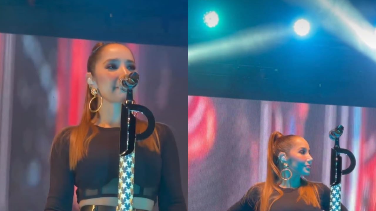 Paola Jara canta "Mala Mujer" en concierto.