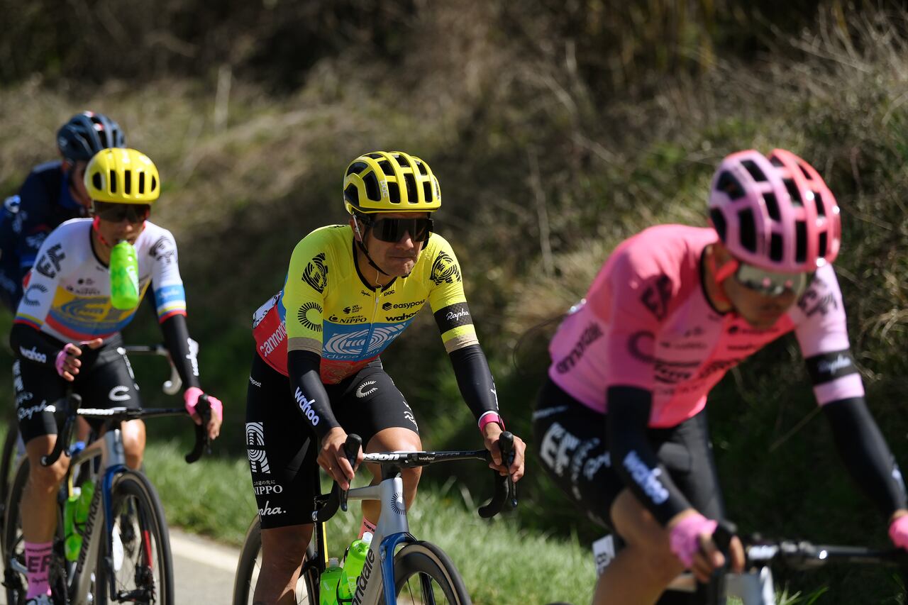 LABASTIDA, SPAIN - APRIL 03: Richard Carapaz of Ecuador and Team EF Education-Easypost competes during the 2nd Itzulia Basque Country, Stage 1 a 165.4km stage from Vitoria-Gasteiz to Labastida 527m / #Itzulia2023 / on April 03, 2023 in Labastida, Spain. (Photo by David Ramos/Getty Images)