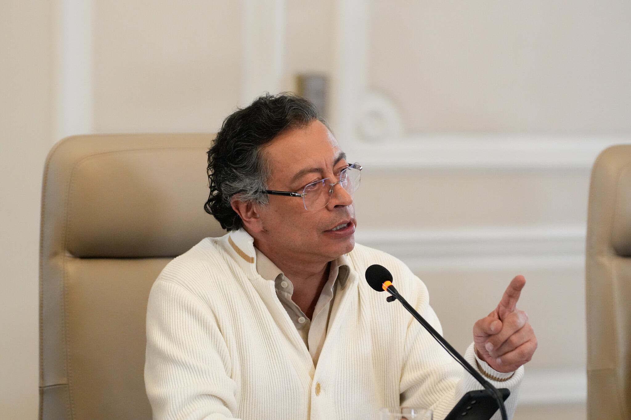 El presidente Gustavo Petro durante un consejo de ministros el 27 de mayo.