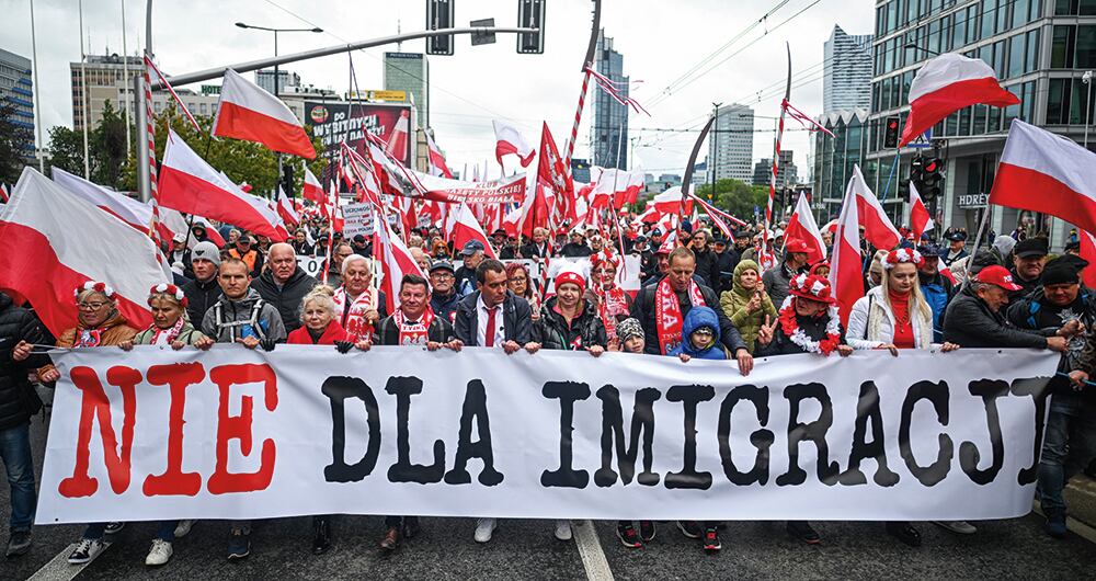 Protestas con la inmigración en Polonia.