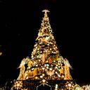 Árbol de Navidad situado al aire libre en el distrito de Greenfield en la ciudad de Mandaluyong, Filipinas.