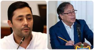 El concejal Sebastián López y el presidente Gustavo Petro.