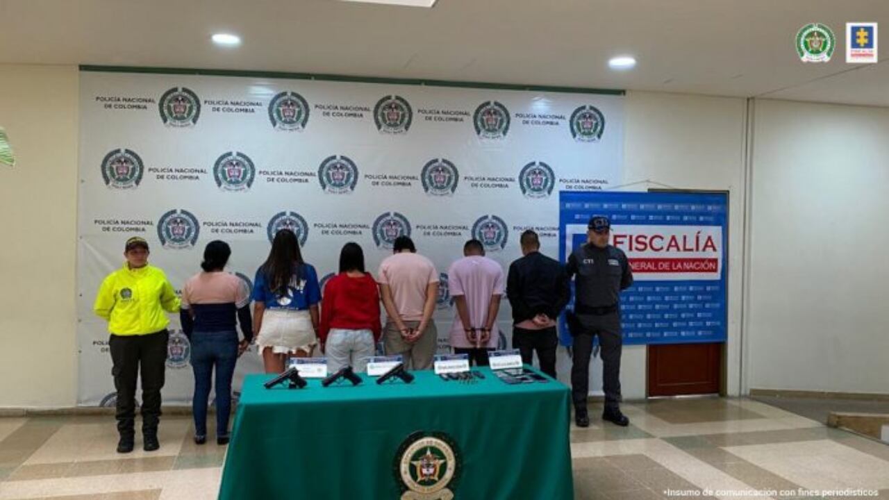 Los miembros capturados de la banda Los Ogros en Quindío