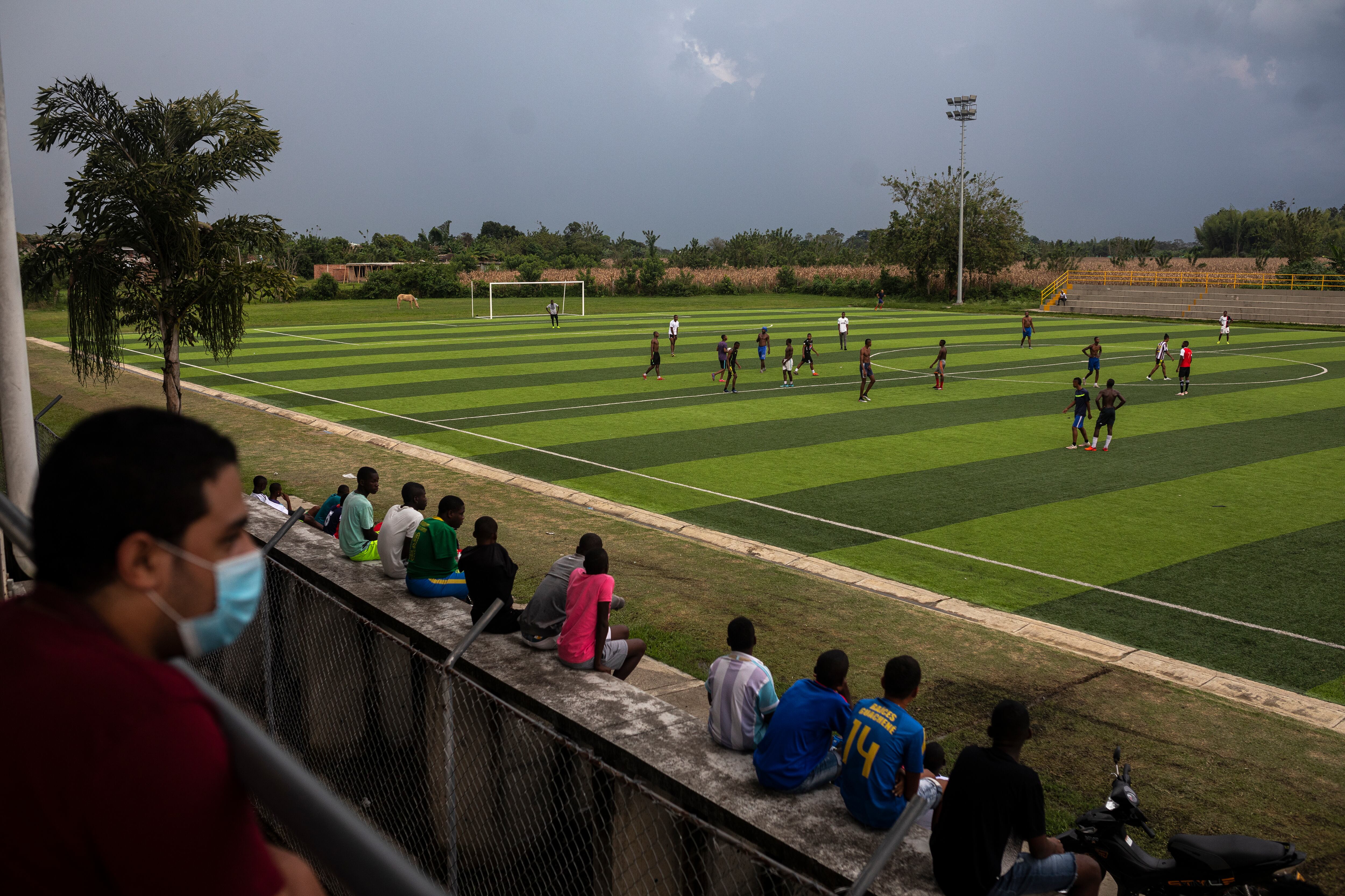 Cancha de entrenamiento en Guachené, Cauca, tierra de Yerry Mina.