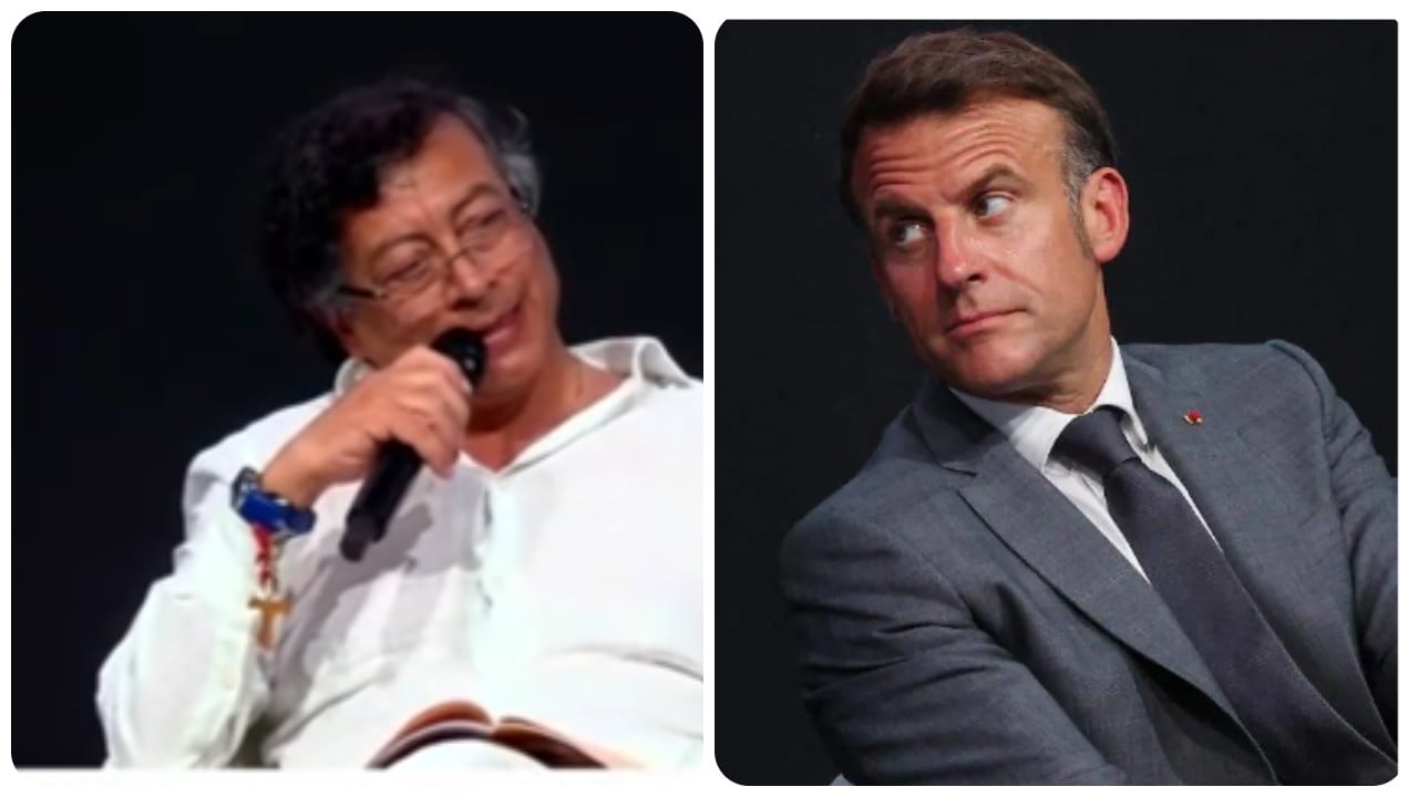 Presidente de Francia, Emmanuel Macron, frena a Gustavo Petro en conferencia internacional en España.