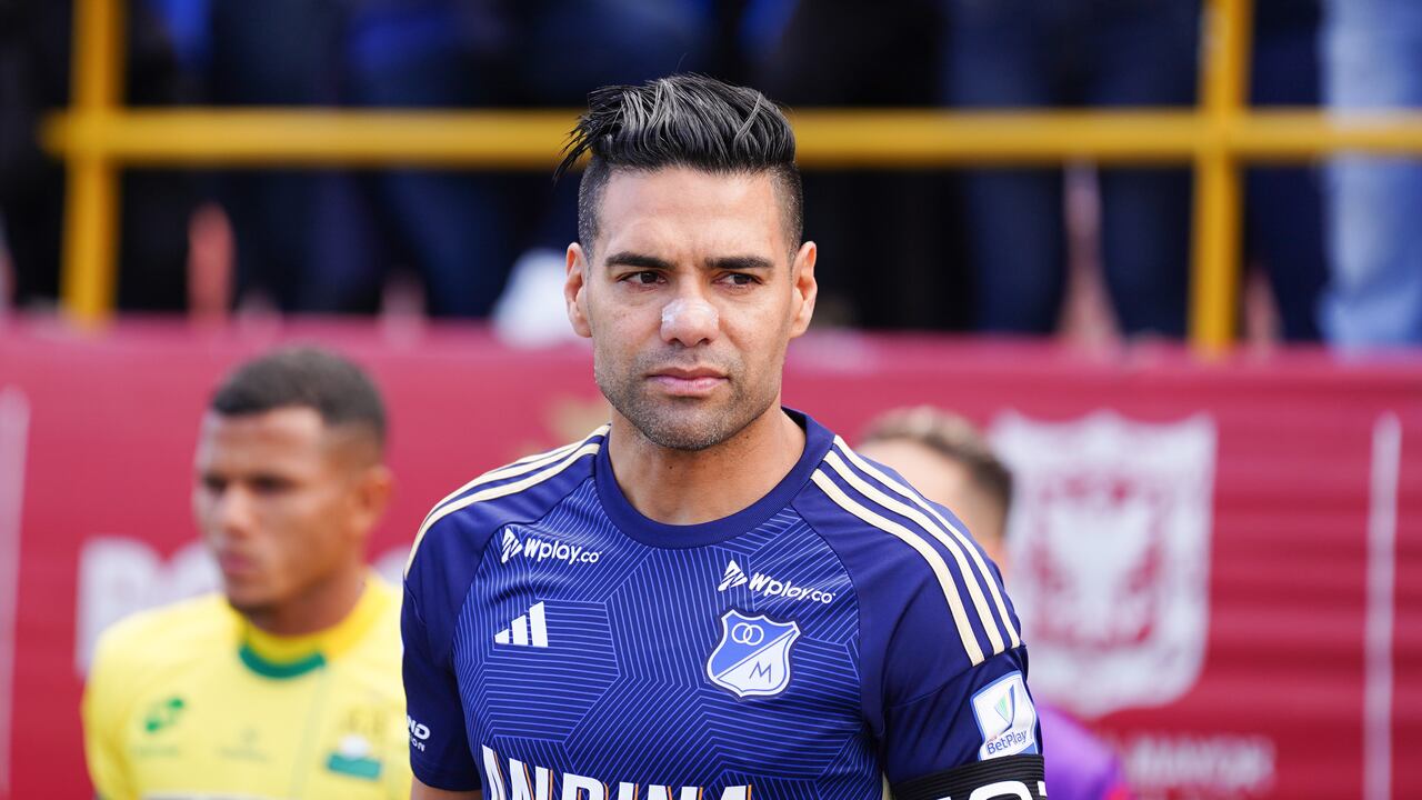BOGOTA, COLOMBIA - JULY 21: Falcao García looks on during the match between Millonarios and Bucaramanga as part of the Liga BetPlay DIMAYOR II-2024 at Estadio El Campin on July 21, 2024 in Bogota, Colombia. (Photo by Andres Rot/Getty Images)