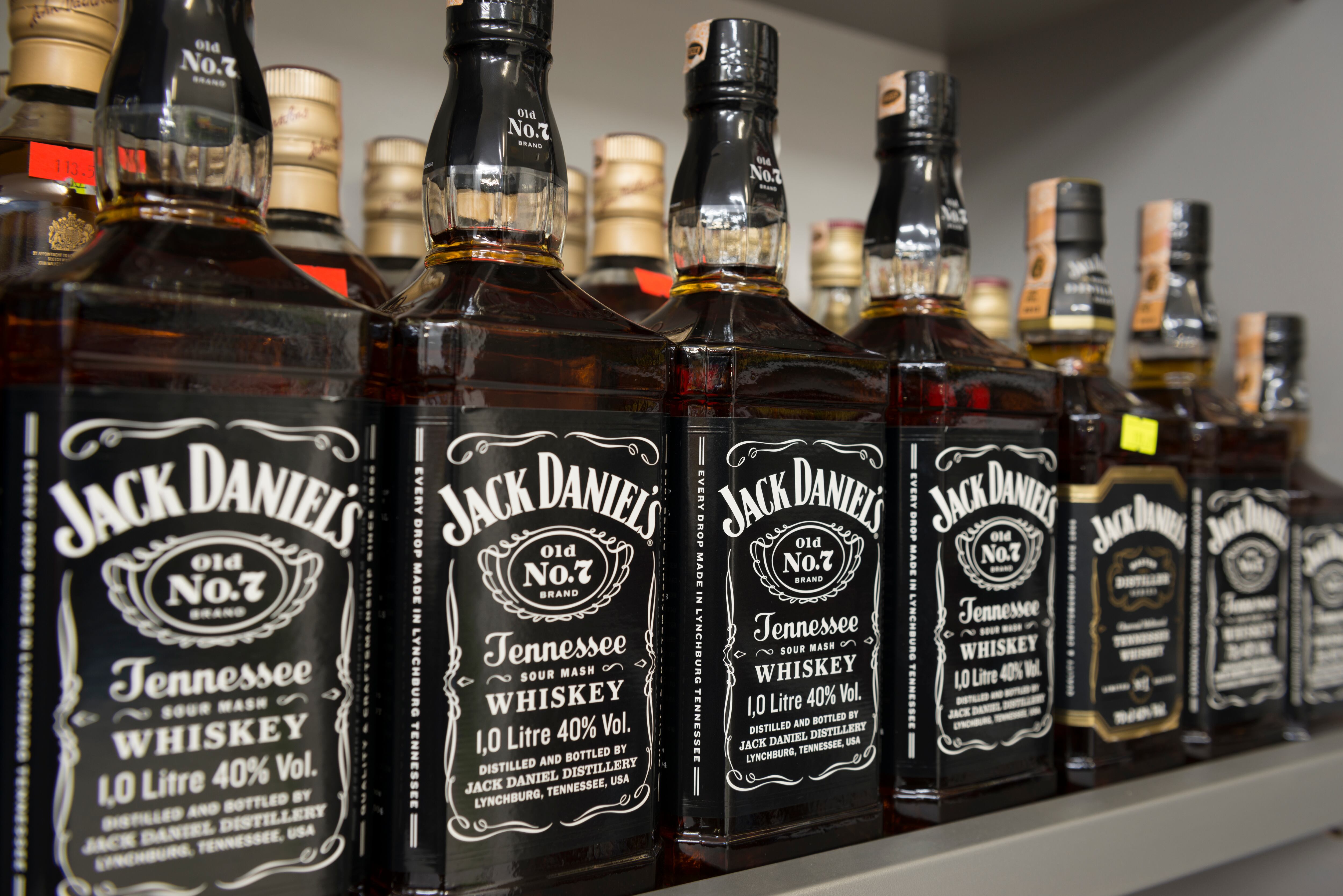 Botellas de Jack Daniels, uno de los productos estadounidenses más vendidos en el mundo