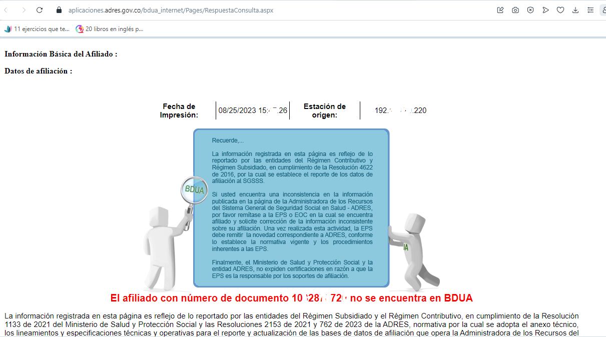 consultar la afiliación a la EPS