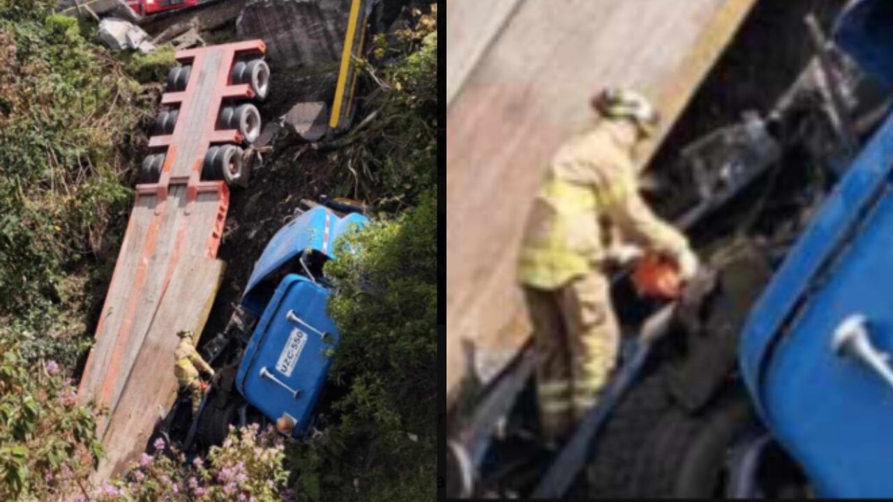 Accidente de tractocamión en La Línea.