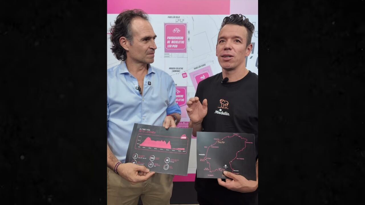 Rigoberto Urán junto al Alcalde de Medellín explicando el recorrido de su Giro de Rigo
