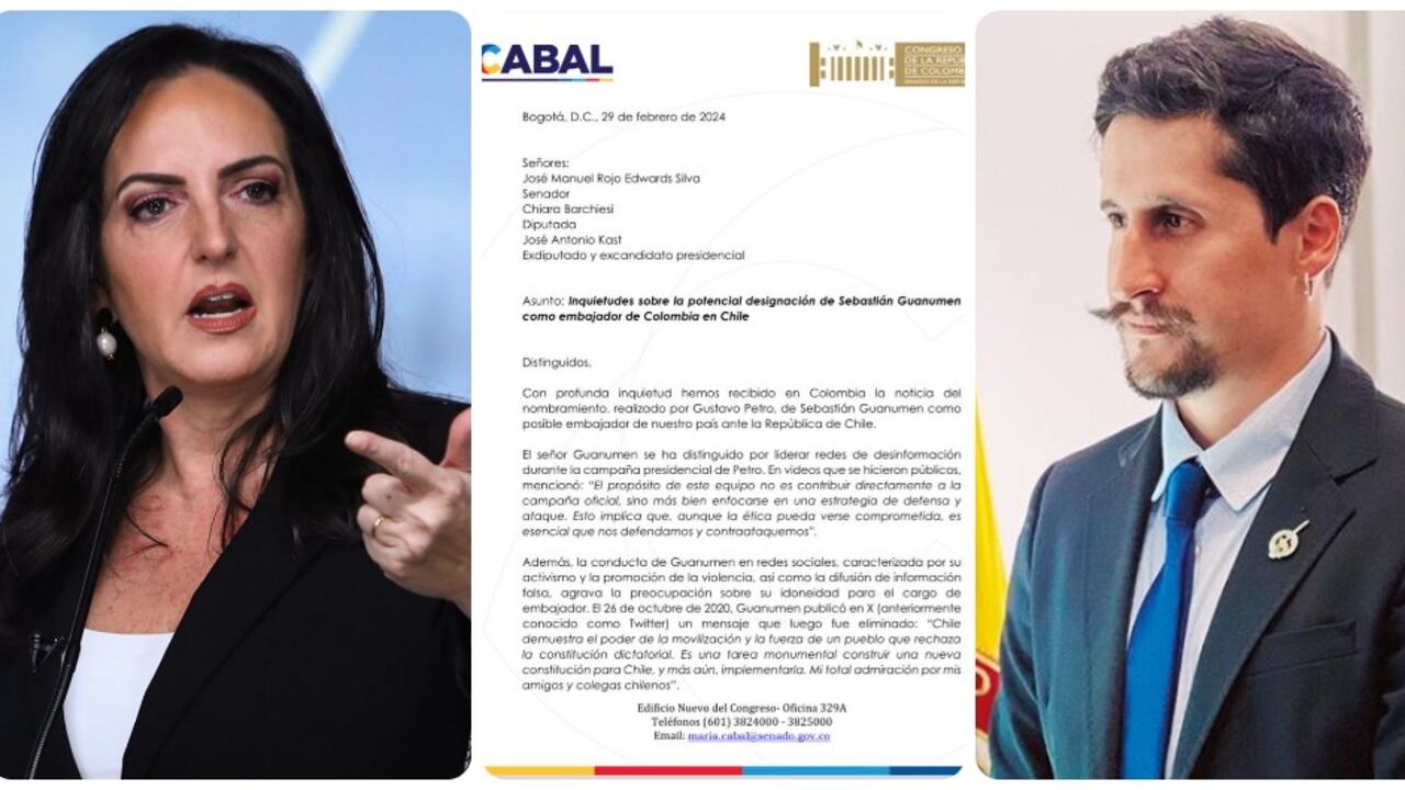 María Fernanda Cabal, Sebastián Guanumen y la carta que la senadora del Centro Democrático envió a Chile.