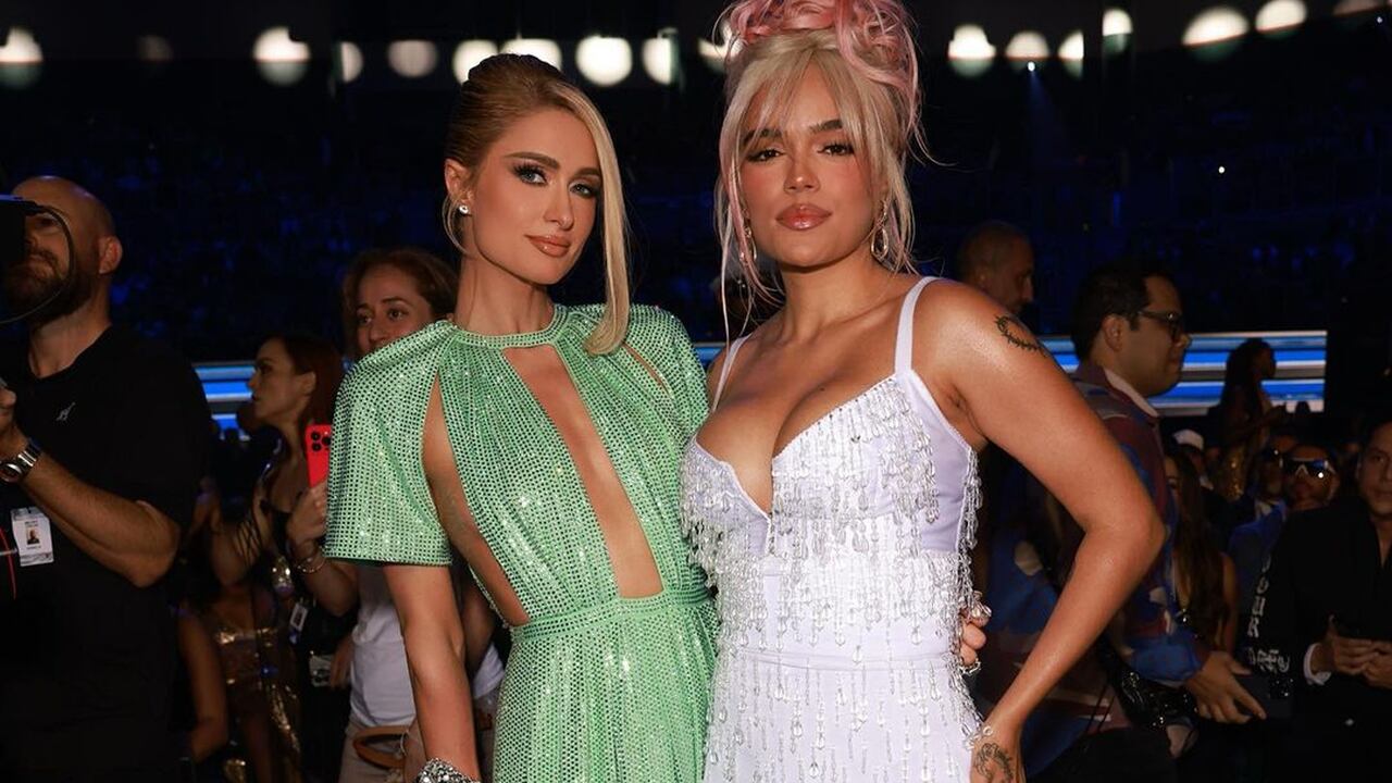 Paris y Karol son grandes amigas y vivieron un gran momento en los Billboard Latin Music Awards 2023. Foto: Instagram @parishilton.
