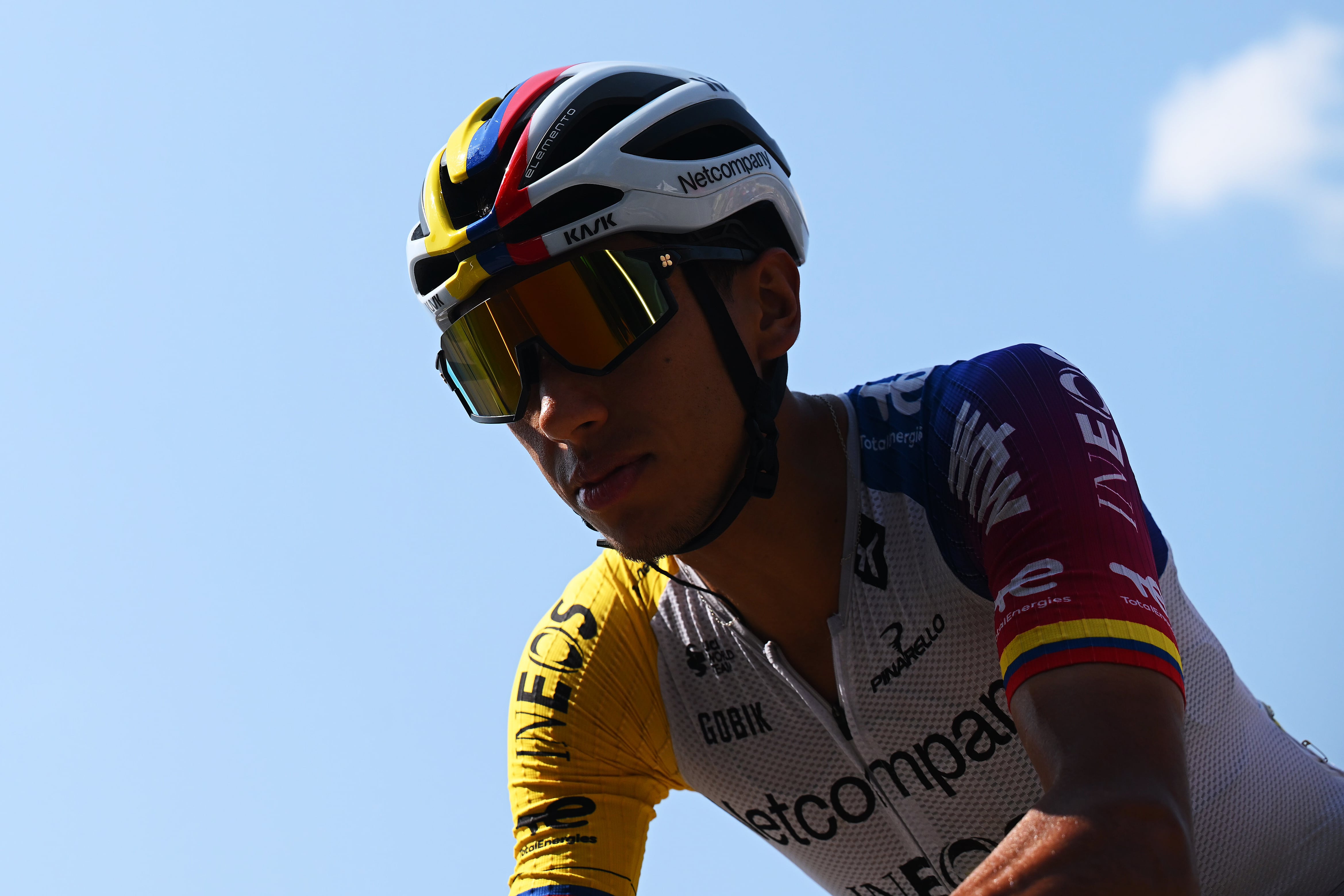 CHAMPAGNOLE, FRANCE - JULY 19: Egan Bernal of Colombia and Netcompany INEOS Cycling Team prior to the 113th Tour de France 2026, Stage 15 a 183.9km a 155.3km stage from Champagnole to Plateau de Solaison 1501m / #UCIWT / on July 19, 2026 in Champagnole, France. (Photo by Tim de Waele/Getty Images)