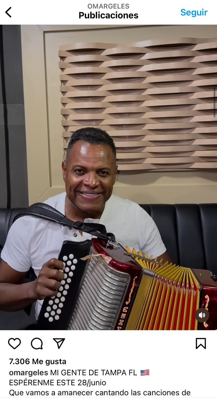 Última publicación de Omar Geles en redes sociales