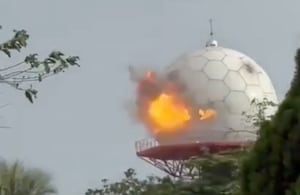 Video muestra el impacto de un drone en el municipio de Candelaria.