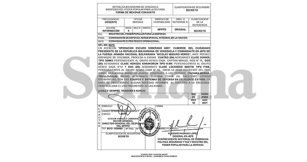Venezuela desplegó aviones de caza hacia la frontera para enfrentar lo que denominó “posibles amenazas de Colombia”.
