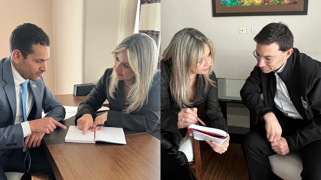 Los precandidatos Vicky Dávila, Daniel Palacios y Felipe Córdoba se reunieron.