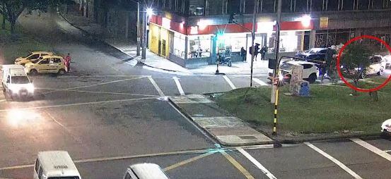 Momento de la interceptación a los delincuentes