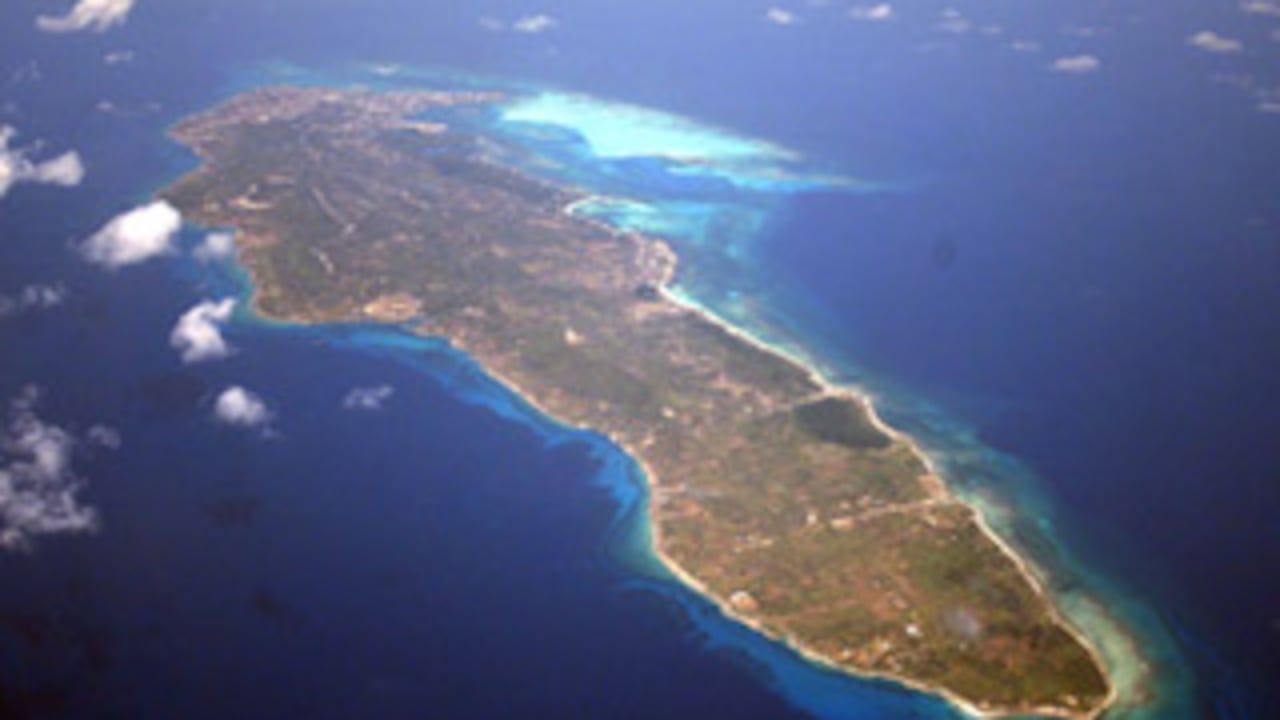 Vista aérea de la isla de San Andrés, sin duda uno de los lugares más bellos de Colombia.