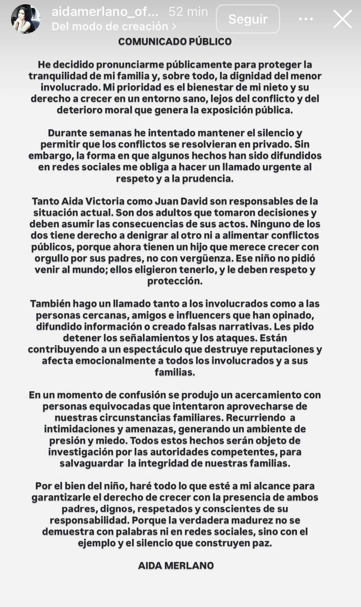 La excongresista se pronunció en sus redes sociales tras fuerte polémica que enfrentó su hija con Juan David Tejada.