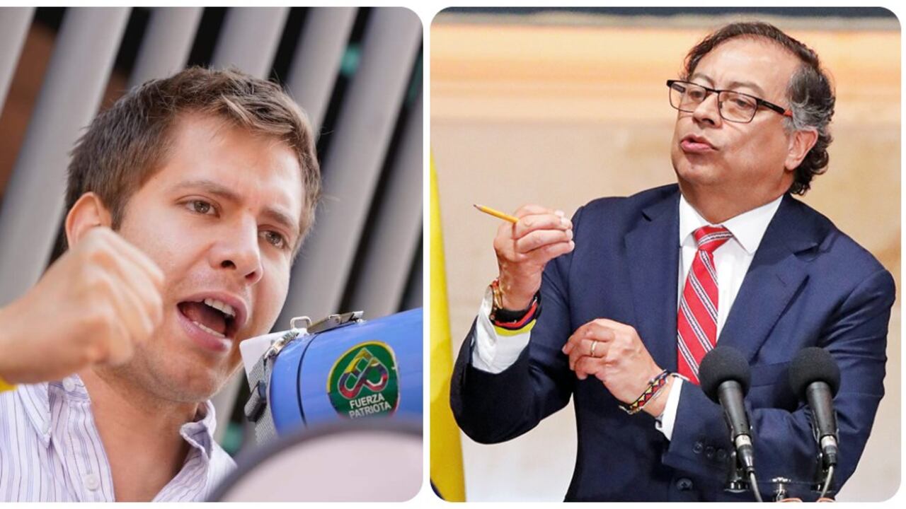 Josías Fiesco, coordinador de activismo y militancia del Centro Democrático, y el presidente Gustavo Petro.