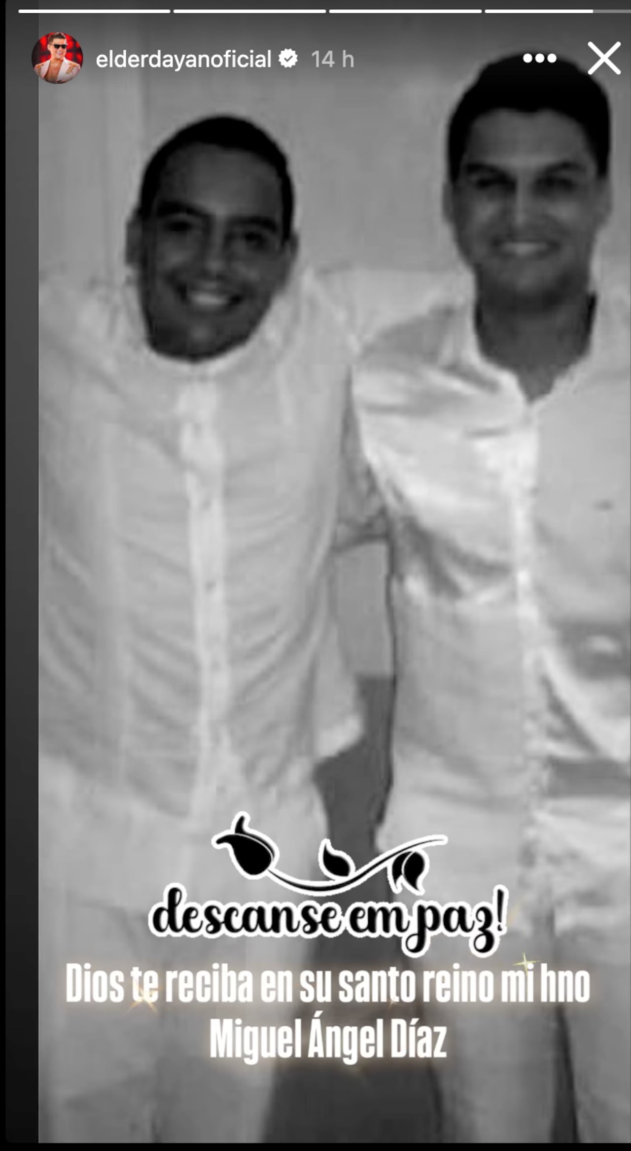 Élder Dayan se despidió de su hermano Miguel Ángel Díaz