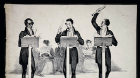 Imagen de Carl Maria von Weber dirigiendo 'Der Freischütz' en el Covent Garden Theatre.
