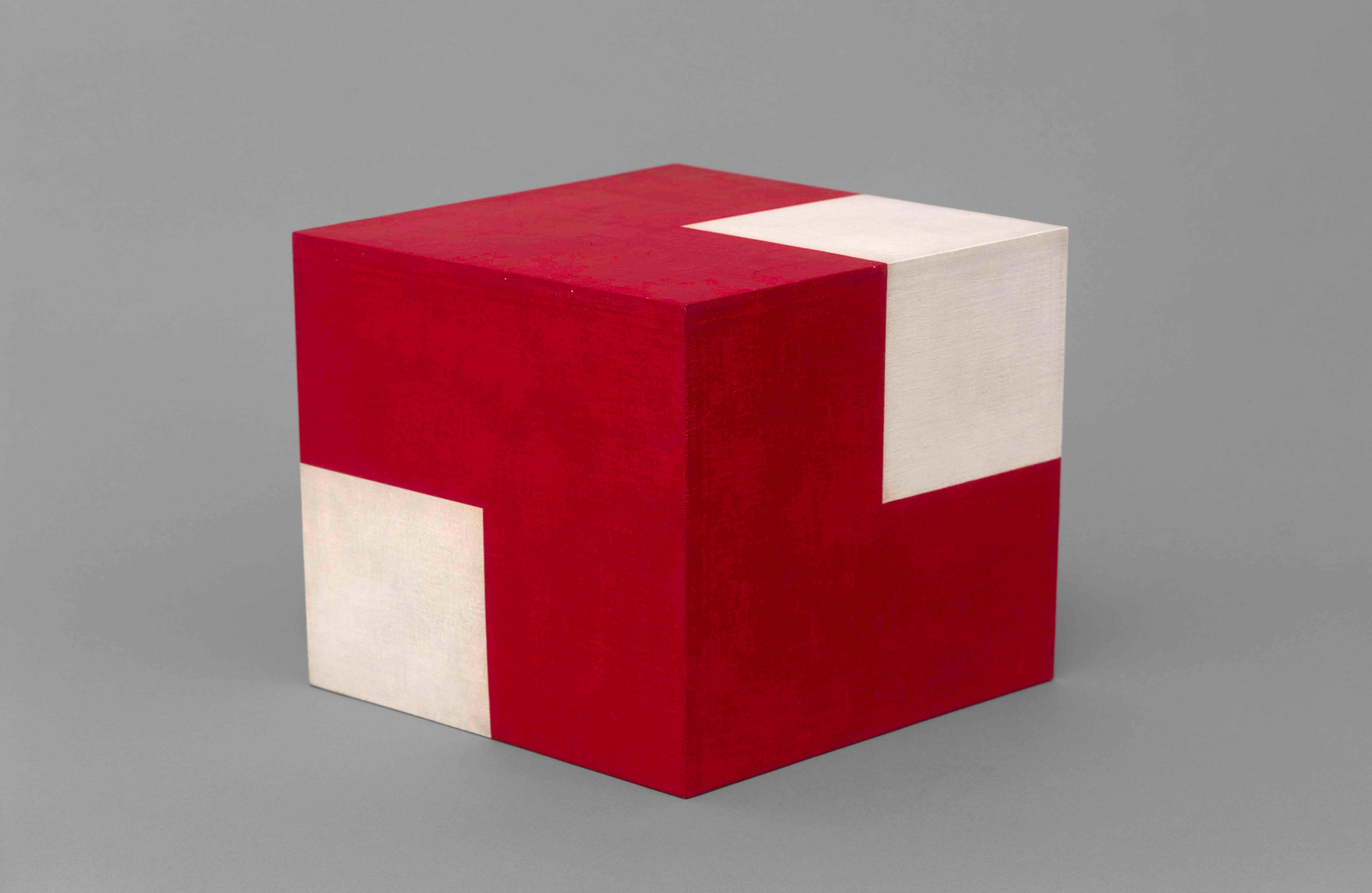 15. Willys de Castro, (Brazilian, 1926–1988). Active Object (Red - White Cube). 1962. Oil on canvas over wood.