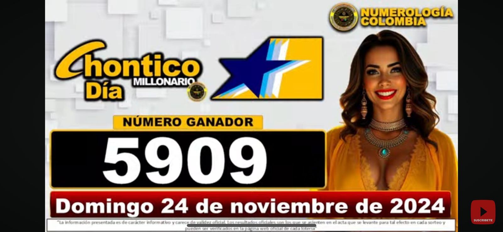 Sorteo 24 de noviembre Chontico Día