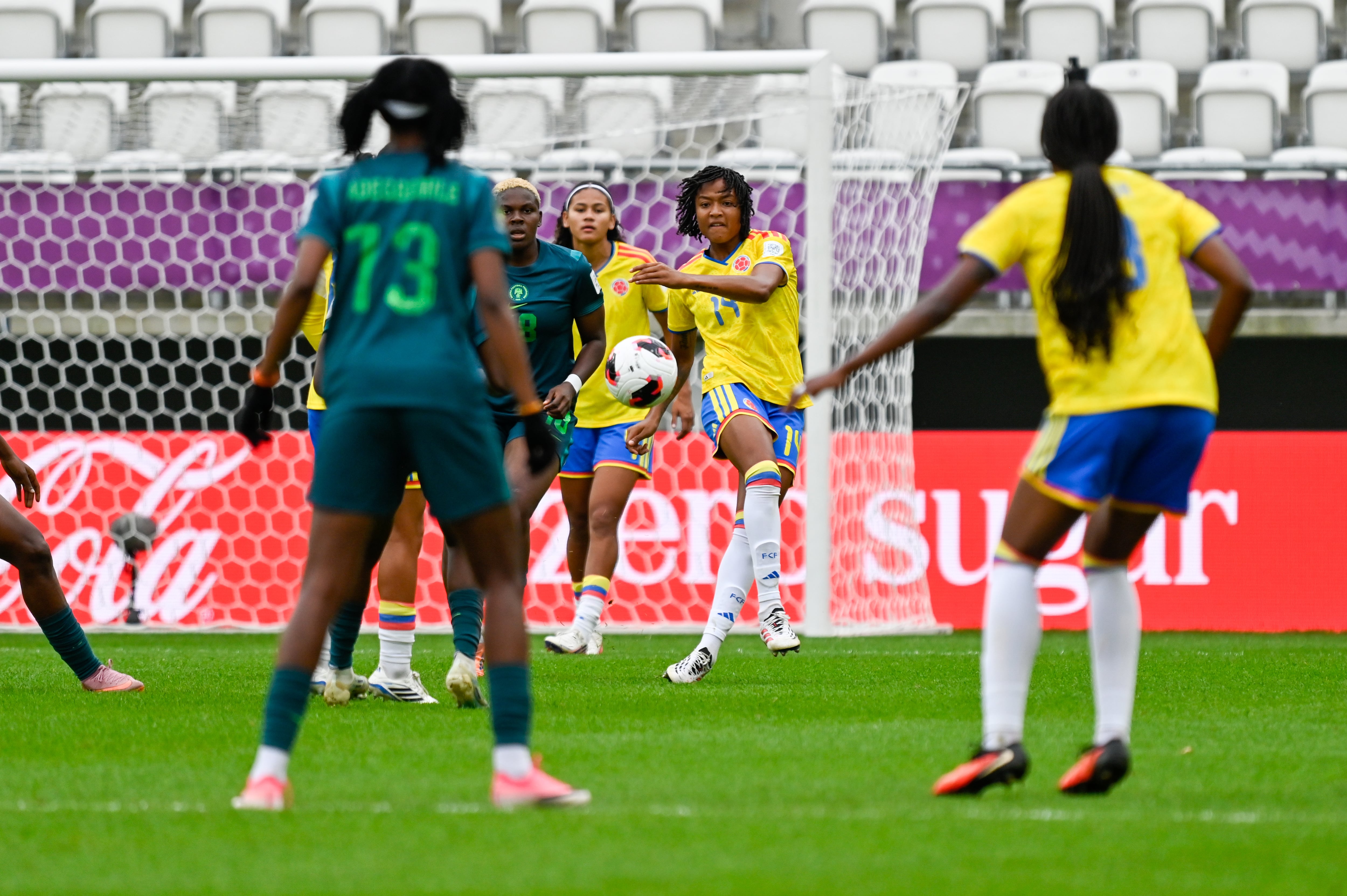 Imagen del partido de cuartos de final entre Colombia y Nigeria por el Mundial Femenino Sub-20 de Polonia 2026.