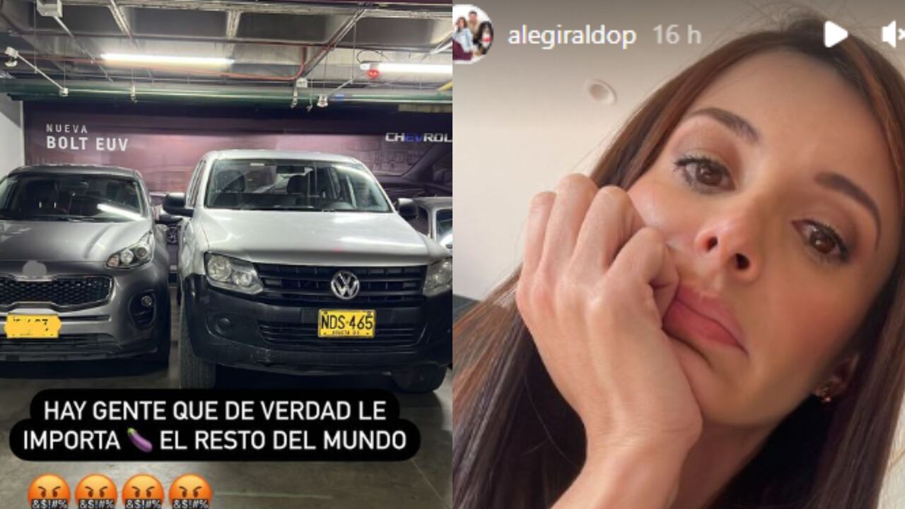 Alejandra Giraldo se mostró bastante molesta debido a que una persona parqueó su carro demasiado cerca al de ella, bloqueando totalmente el ingreso.