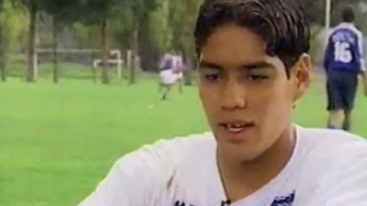 Falcao y una de sus primeras entrevistas como juvenil con Millonarios.