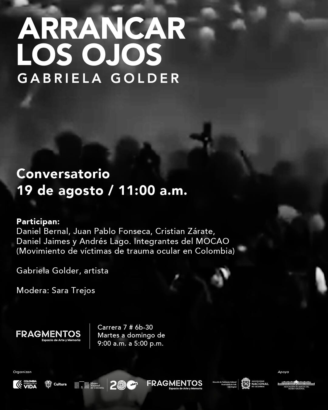 Invitación al conversatorio del 19 de agosto.